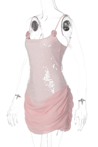 Sequin Embellished Draped Tank Top