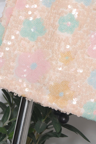 Floral Sequin Mini Skirt