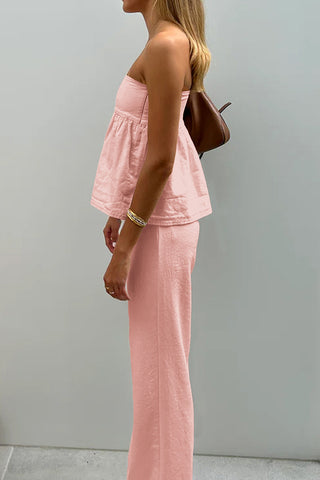 Strapless Flare Pants Set