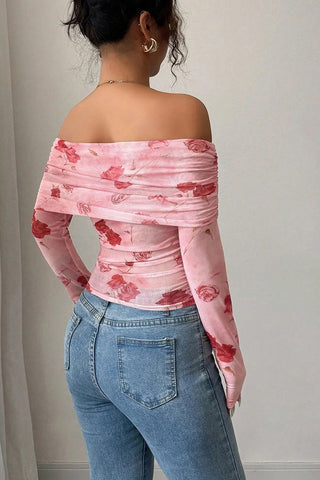 Off-Shoulder Floral Blouse