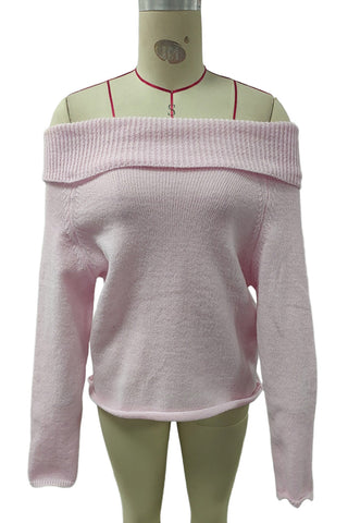 Off-Shoulder Knit Sweater