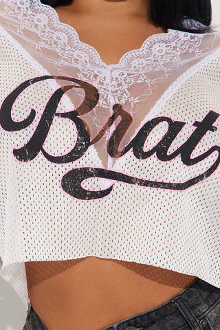 Off-Shoulder Numbered T-Shirt