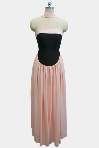 Strapless Two-Tone Maxi Dress