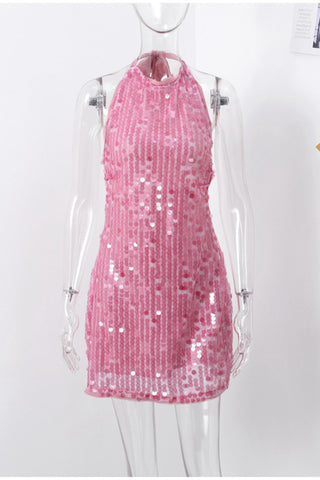 Halter Neck Sequin Bodycon Dress