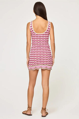 Wavy Pattern Sleeveless Casual Dress