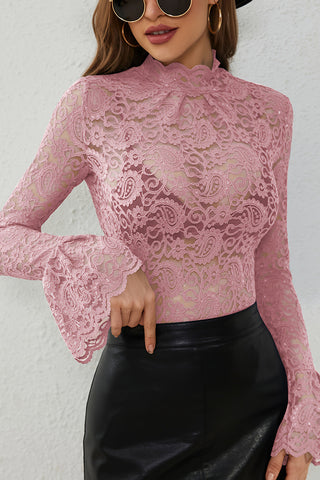 Elegant Lace Long Sleeve Blouse