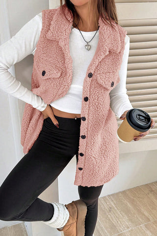Button-Front Sherpa Vest