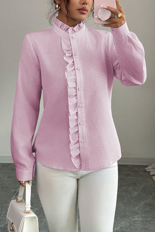 Ruffled Button-Front Blouse