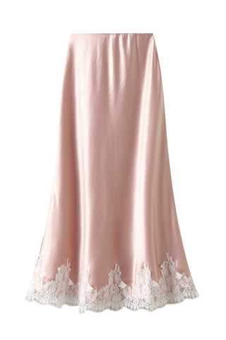 Elegant Lace-Trim Skirt