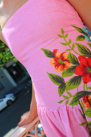 Floral-Accent Maxi Dress