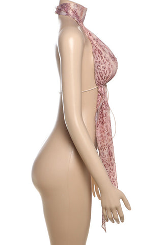 Halter Neck Tie-Waist Tank Top