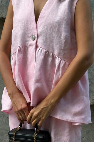 Sleeveless Peplum Pants Sets