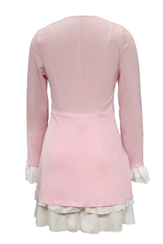 Elegant Ruffle Trim Casual Dress