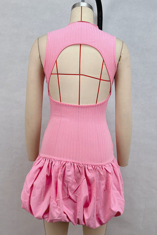 Open Back Panel Fit and Flare Dress