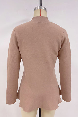 Mock-Neck Sweater with Flared Hem