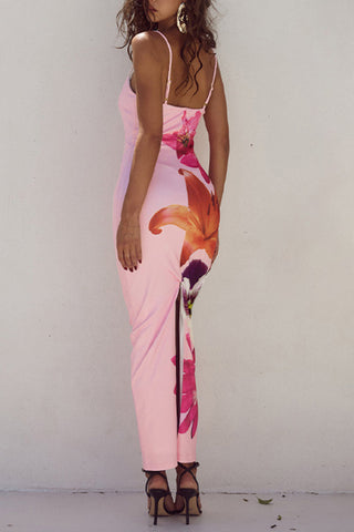 Floral Print Spaghetti Strap Dress