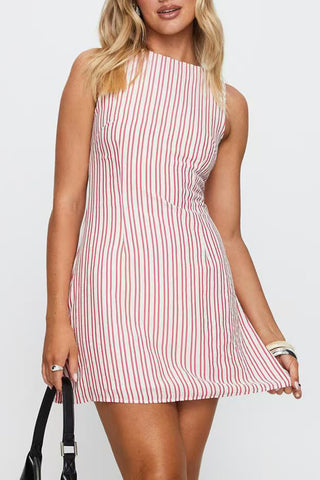 Striped Sleeveless Casual Dress