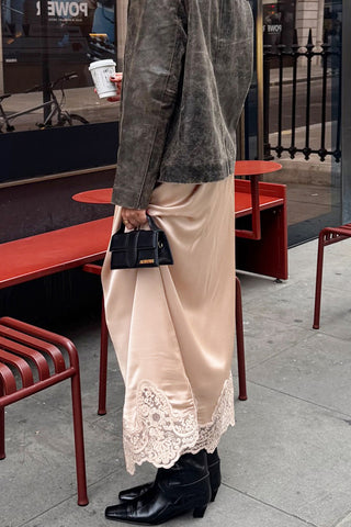 Lace Trim Maxi Skirt