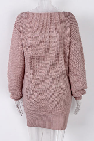 Off-Shoulder Knit Casual Dress