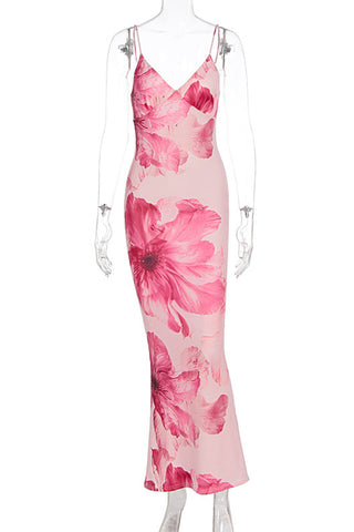 Floral Print Spaghetti Strap Dress