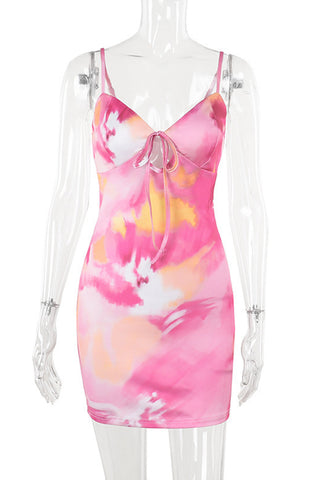 Swirled Pattern Bodycon Cami Summer Dress