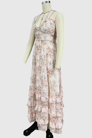 Floral Maxi Dress with Ruffle Details