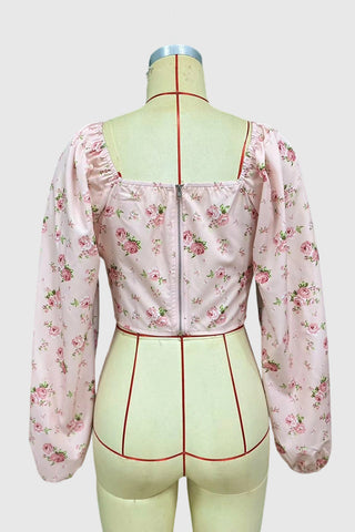 Floral Puff-Sleeve Blouse