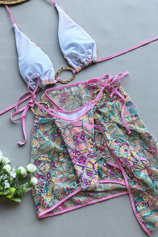 Boho Chic Bikini Set with Elegant Rings