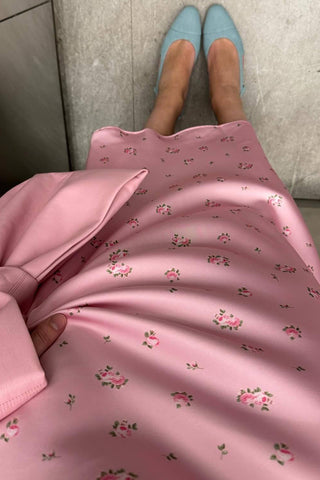 Elegant Floral Print Midi Skirt