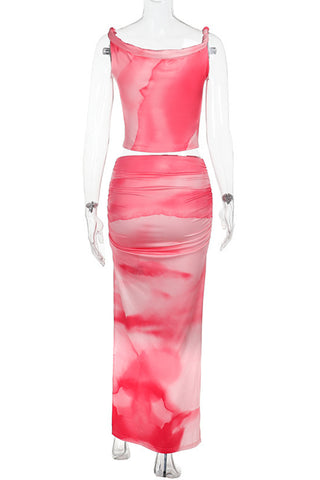 Gradient Sleeveless Skirt Set