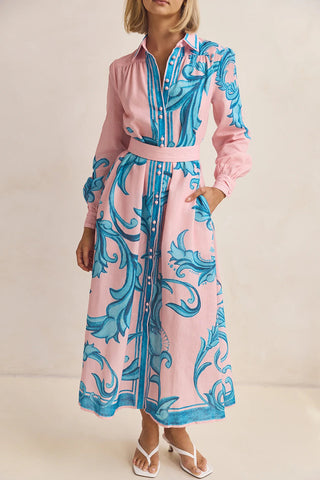 Floral Button-Down Shirt Dress