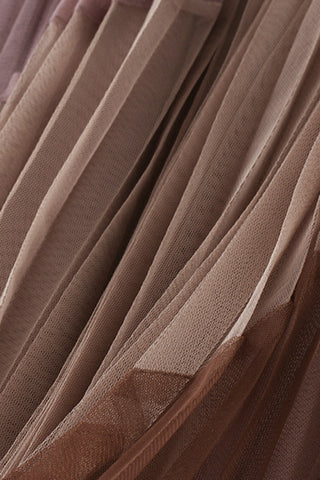 Layered Pleated Midi Skirt