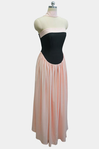 Strapless Two-Tone Maxi Dress