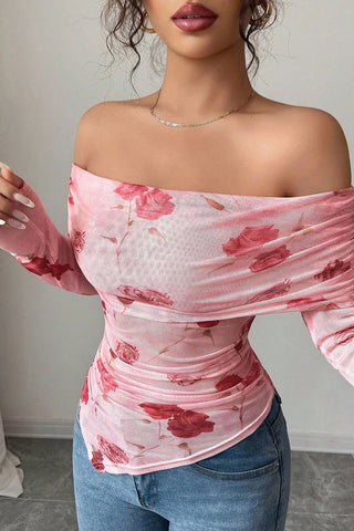 Off-Shoulder Floral Blouse