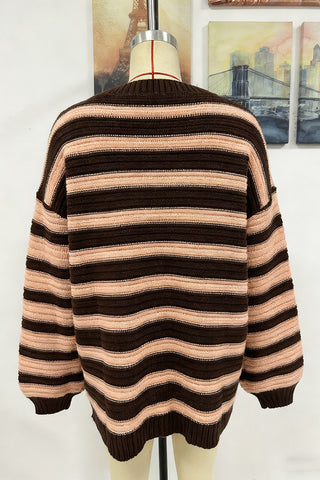 Striped Knit Pullover Sweater