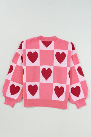 Heart Block Mock Neck Sweater