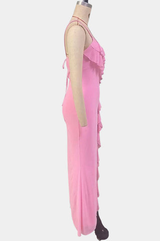 Ruffled Sleeveless Casual Dress