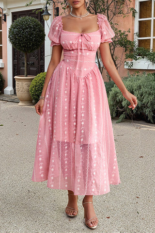 Puff Sleeve Casual Dress