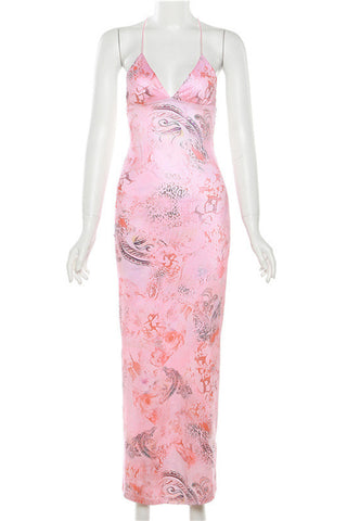Strappy Floral Maxi Slip Dress
