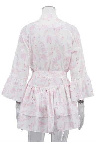 Belted Ruffle Sleeve Dress