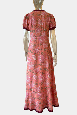 Wrap-Front Puff Sleeve Casual Dress