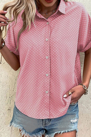 Polka Dot Button-Up Blouse