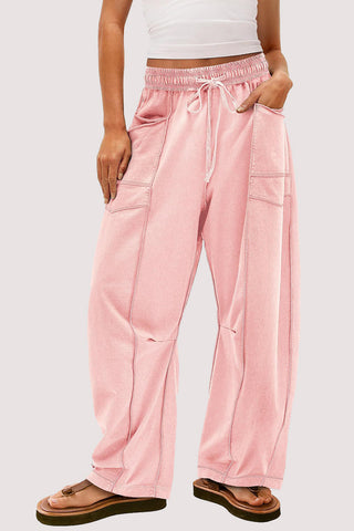 Relaxed Wide-Leg Drawstring Pants