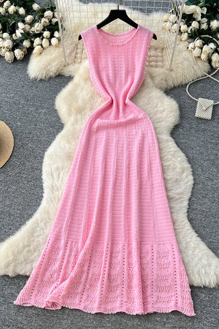 Elegant Embellished Knit Maxi Dress