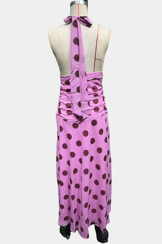 Polka Dot Maxi Dress with Flowy Silhouette