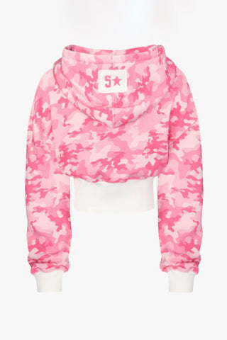 Cropped Camouflage Hoodie Set