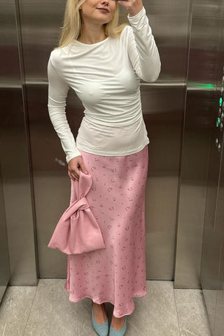 Elegant Floral Print Midi Skirt