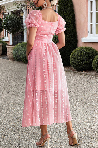 Puff Sleeve Casual Dress