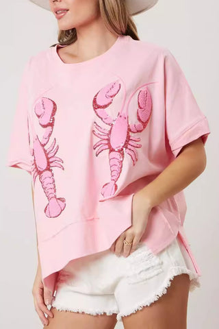 Oversized Lobster Print T-Shirt