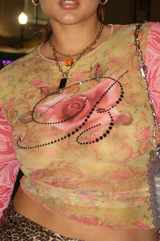 Abstract Patterned Long Sleeve Blouse